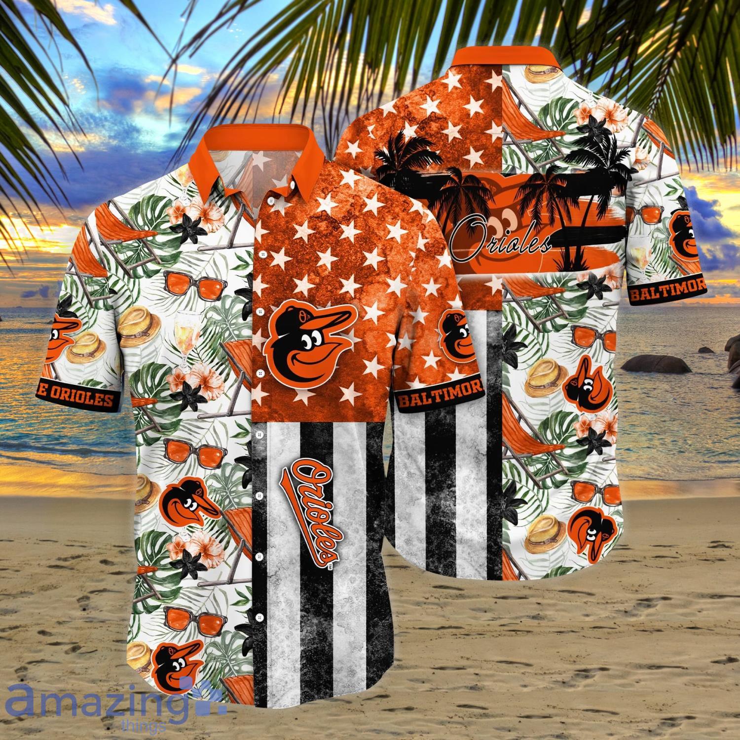 Baltimore Orioles MLB Flower Funny Summer Beach Pattern Aloha