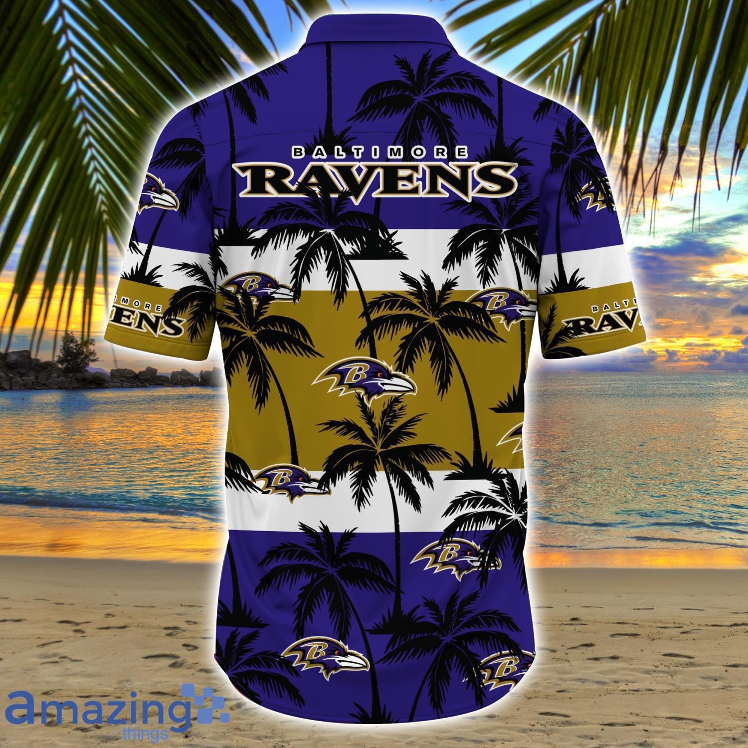 Baltimore Ravens Vintage Coconut Tree Aloha Hawaiian Shirt