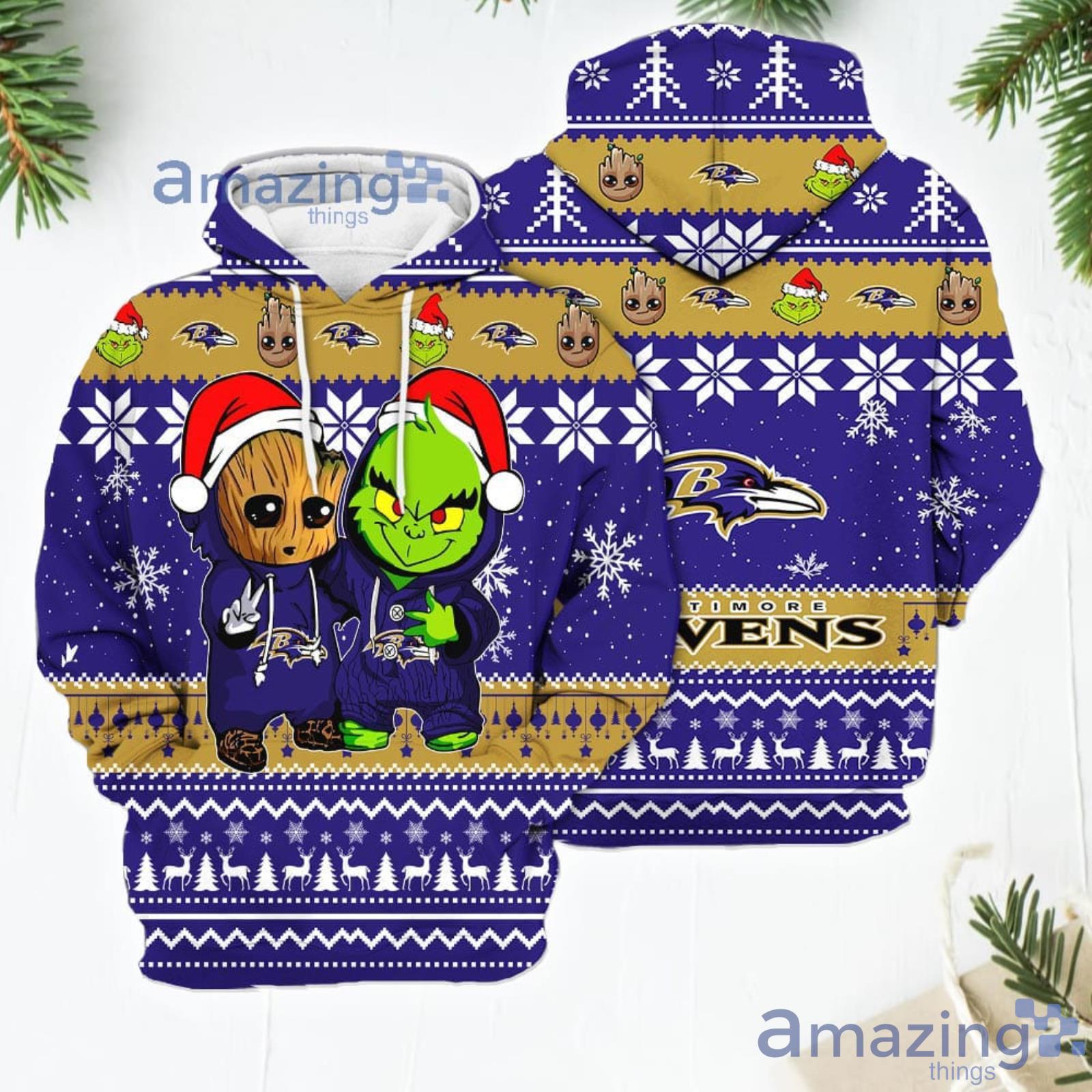 Men And Women Christmas Gift NFL Baltimore Ravens Cute 12 Grinch