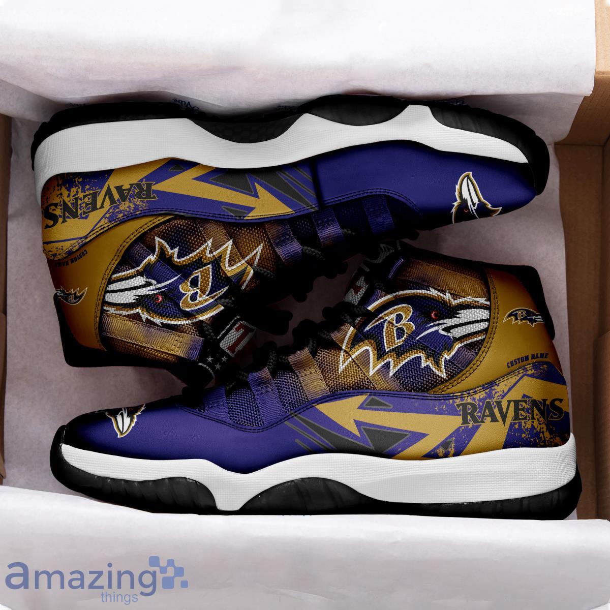 Baltimore Ravens Big Logo NFL Personalized Name Air Jordan 11