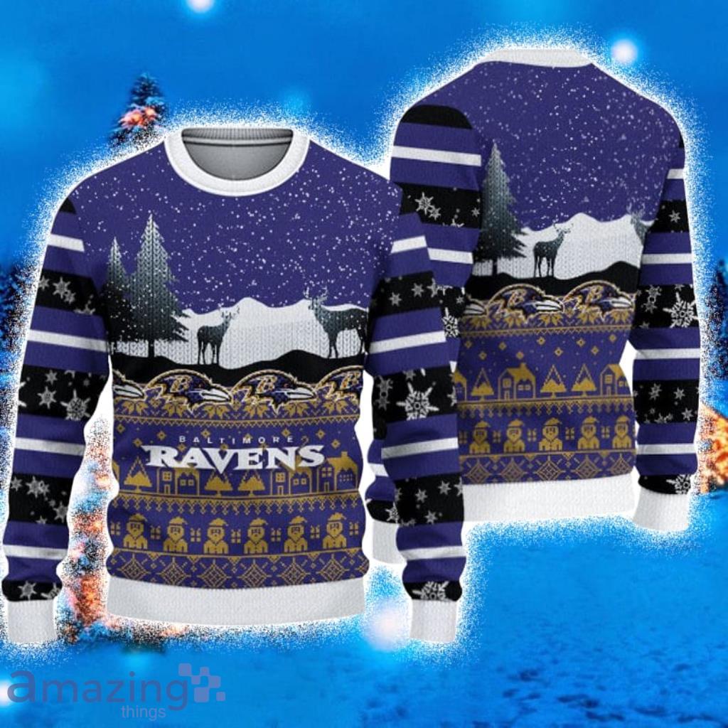 Baltimore Ravens Pumpkin Ugly Christmas Sweater 3D Gift For Fans