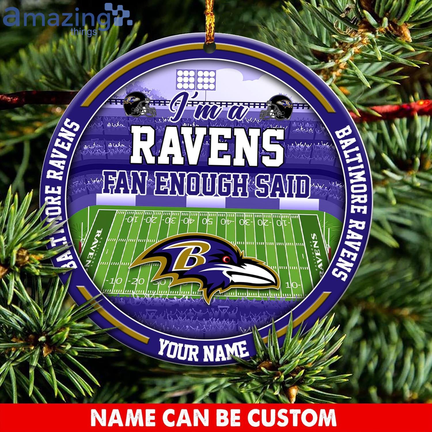 Baltimore Ravens NFL Christmas Ornament Custom Name For Fans Product Photo 1