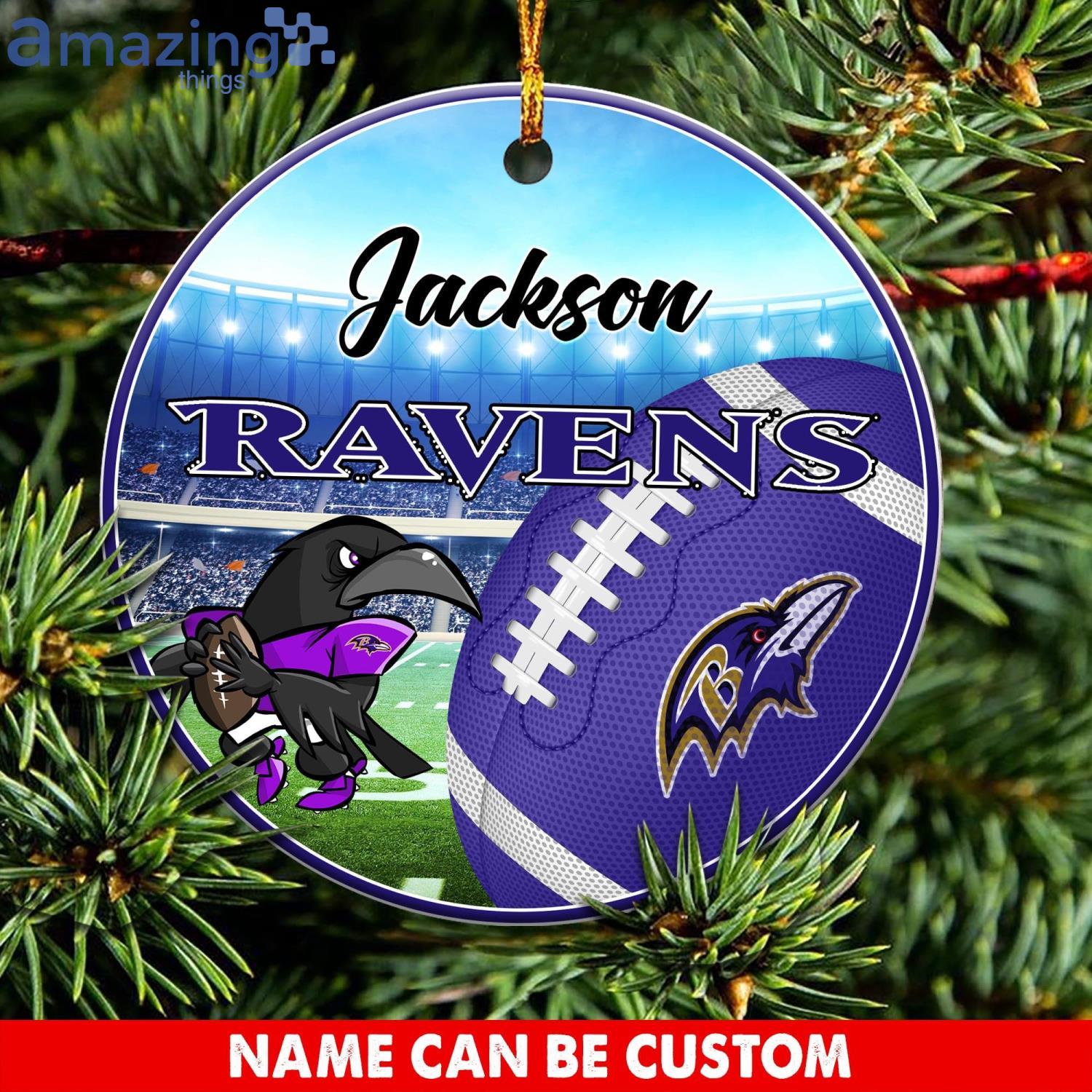 Baltimore Ravens NFL Fans Christmas Ornament Custom Name Product Photo 1