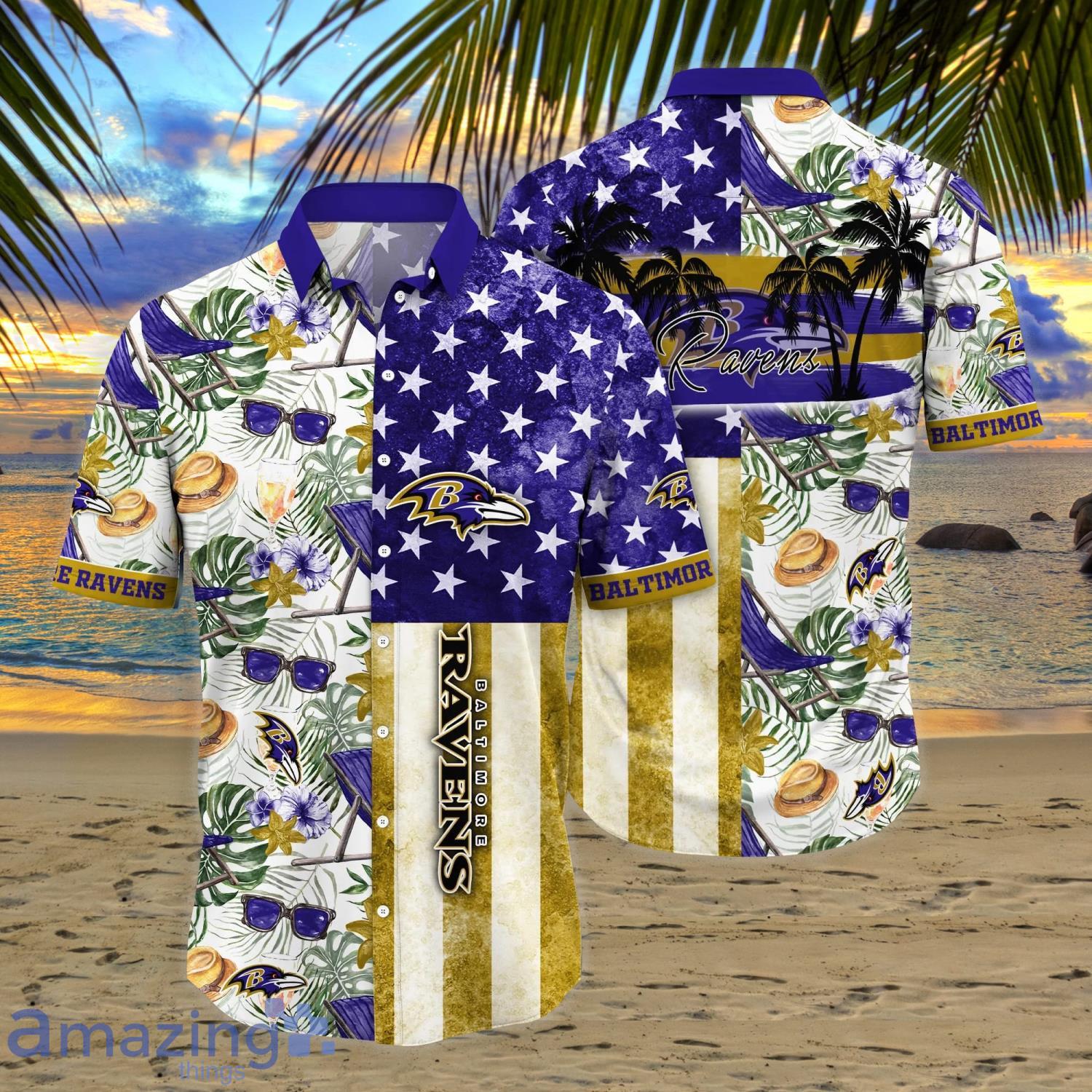 Aloha Summer Baltimore Ravens NFL Customized Hawaiian Shirt