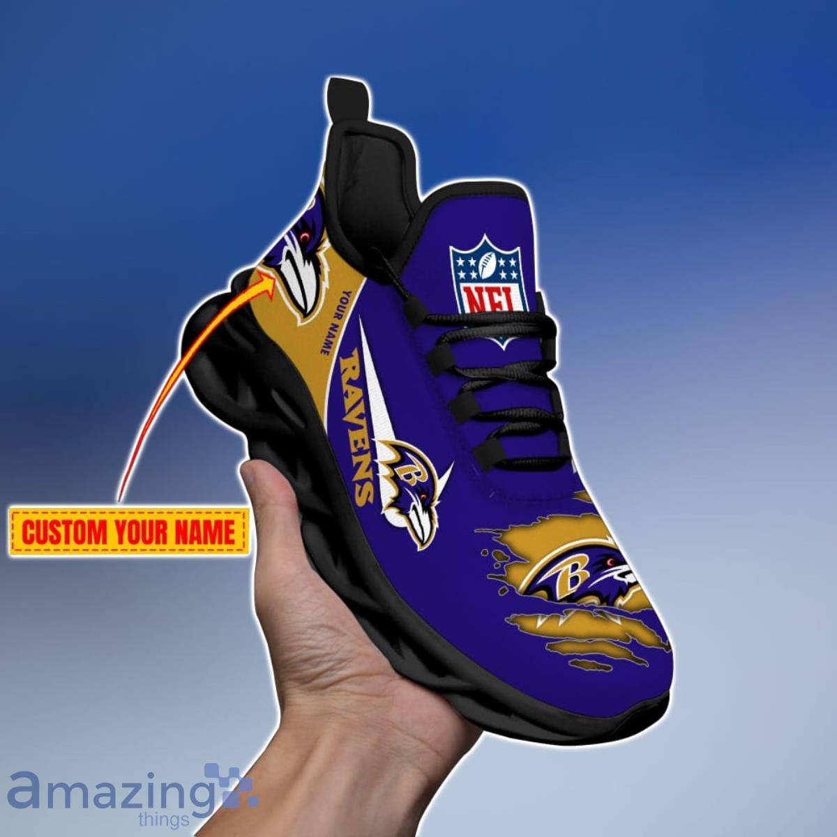 Baltimore Ravens Personalized NFL Max Soul Shoes Style Gift Fans