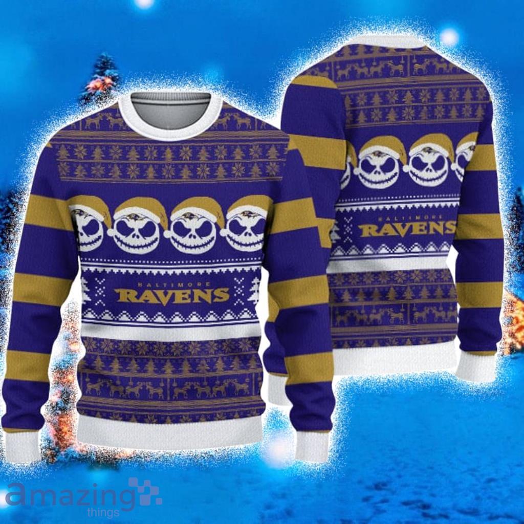 Baltimore Ravens Pumpkin Ugly Christmas Sweater 3D Gift For Fans