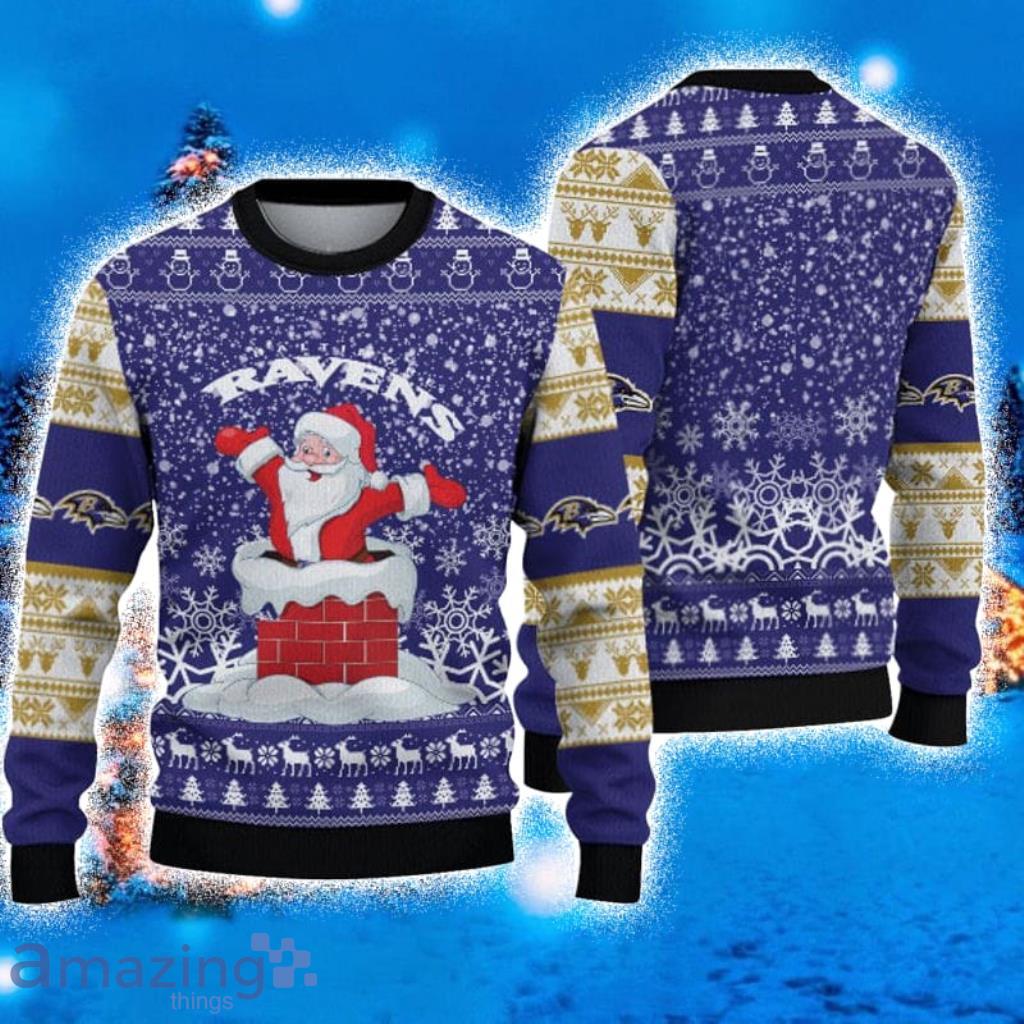 3D Print Baltimore Ravens Sweater NFL Football Fans Ugly Christmas Sweater  Christmas Gift For Men And Women