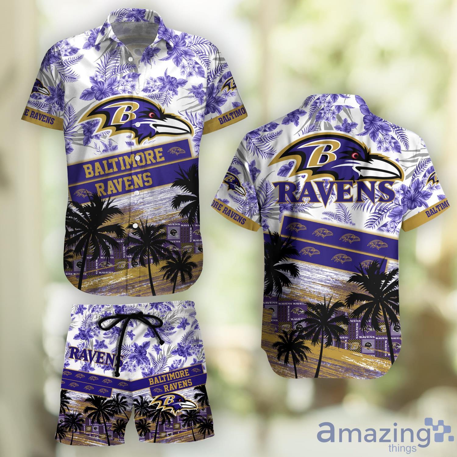 Baltimore Ravens Hawaiian Shirt Combo and Shorts - Ingenious Gifts