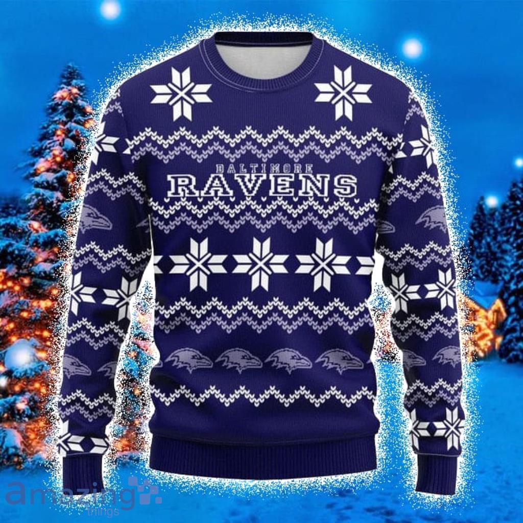 ugly christmas sweater ravens