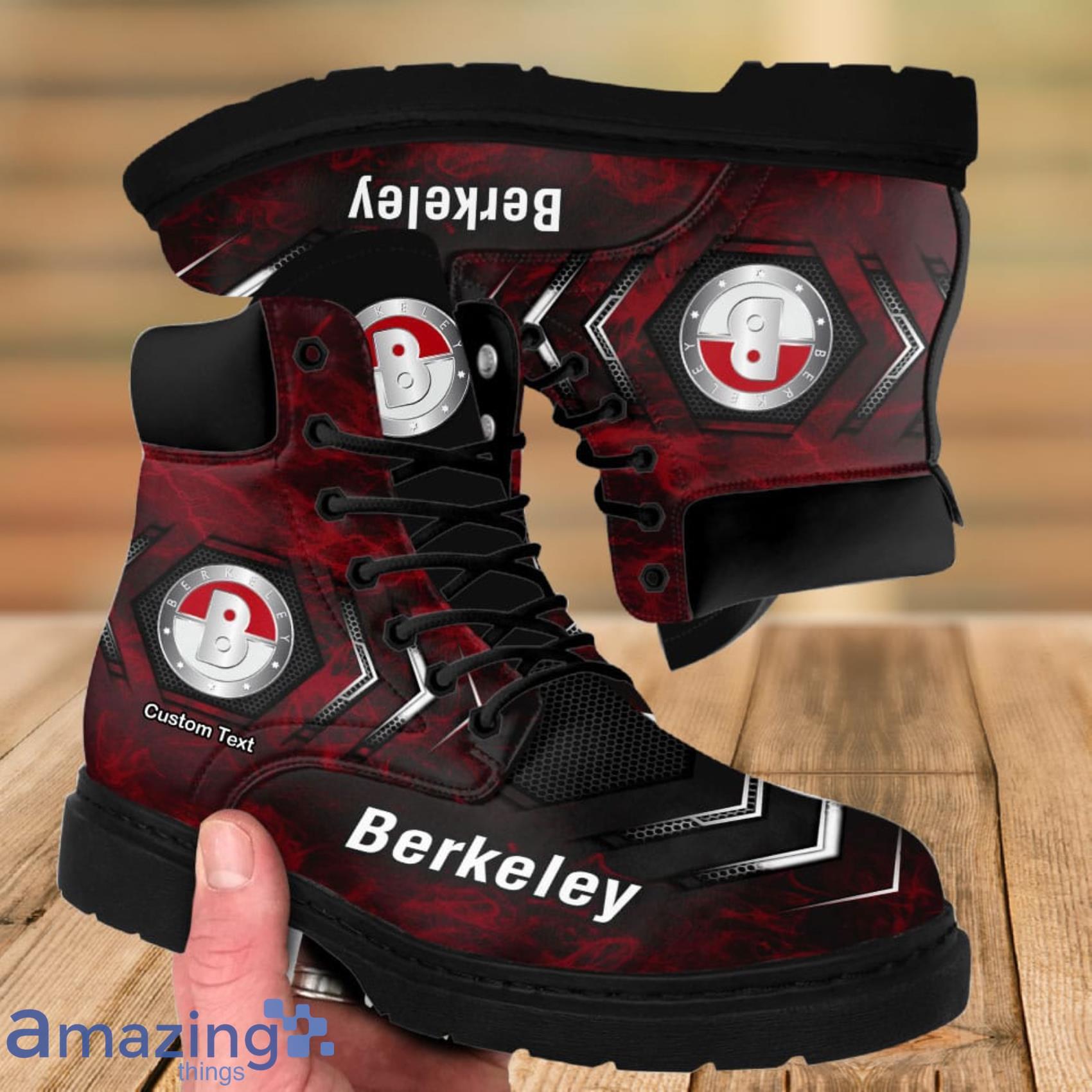 Berkeley Lace Up Short Custom Name Any Logo Car Model Or Sport Team Leather Timboots Gift For Fans Product Photo 1
