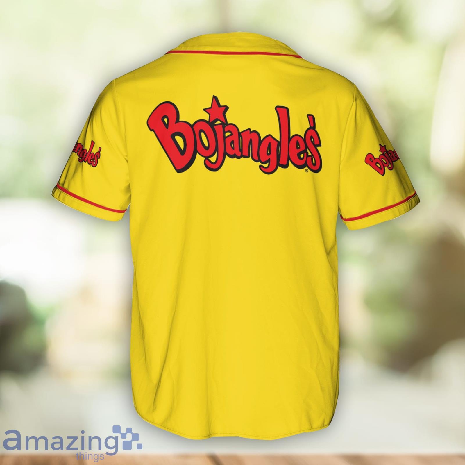 Bojangles 3D Yellow Baseball Jersey Shirt Gift For Men And Women image Bojangles 3D Yellow Baseball Jersey Shirt Gift For Men And Women Product Photo 2