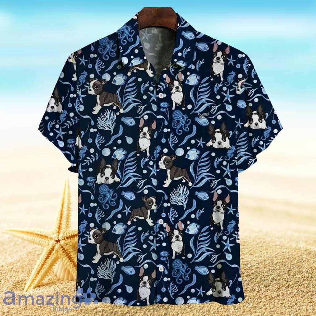 Boston Terrier Hawaiian Shirt Dog Memorial Gift Product Photo 1