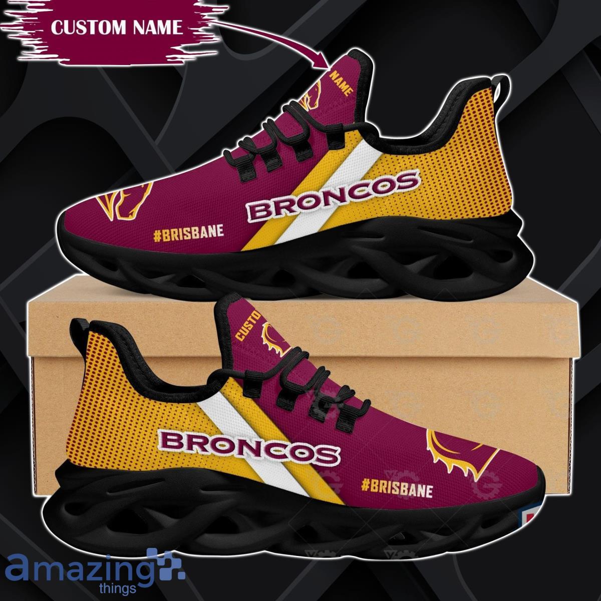 Custom Name Brisbane Broncos Sneakers Max Soul Shoes For Men And Women