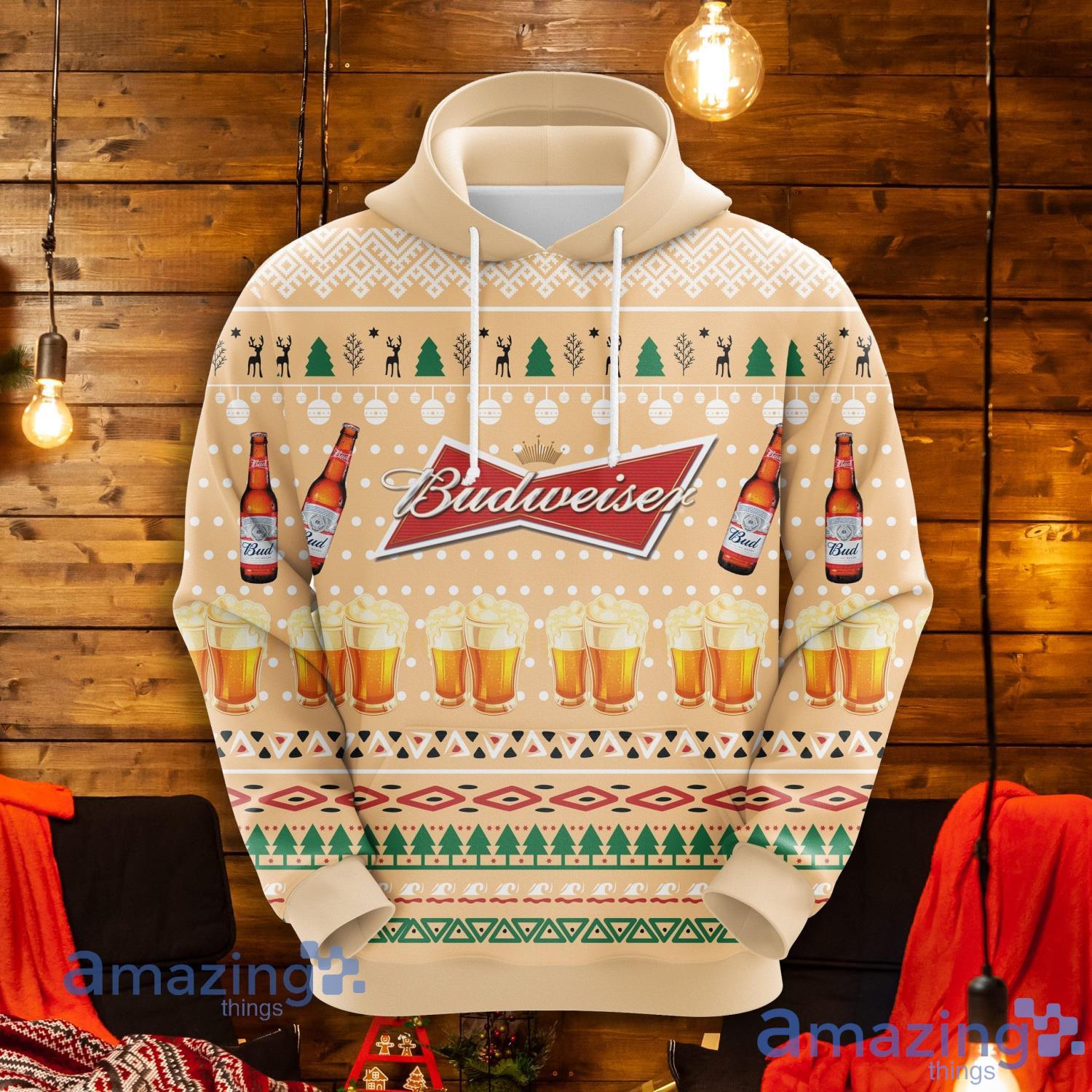 Budweiser Beer Christmas Cute Noel Mc Christmas Pattern All Print 3D Hoodie Product Photo 1 Budweiser Beer Christmas Cute Noel Mc Christmas Pattern All Print 3D Hoodie Product Photo 1