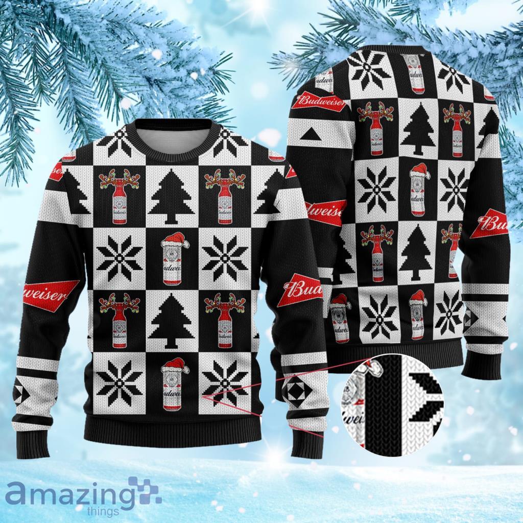 Budweiser Funny Beer Christmas Sweater Black Gift For Men And Women Product Photo 1