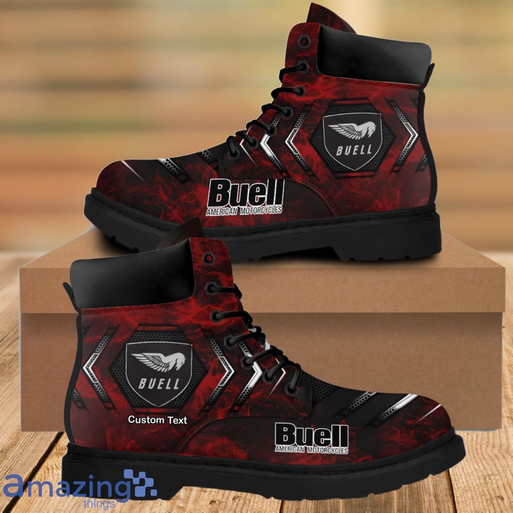 Buell Motorcycle Lace Up Short Custom Name Any Logo Car Model Or Sport Team Leather Timboots Gift For Fans image Buell Motorcycle Lace Up Short Custom Name Any Logo Car Model Or Sport Team Leather Timboots Gift For Fans Product Photo 4