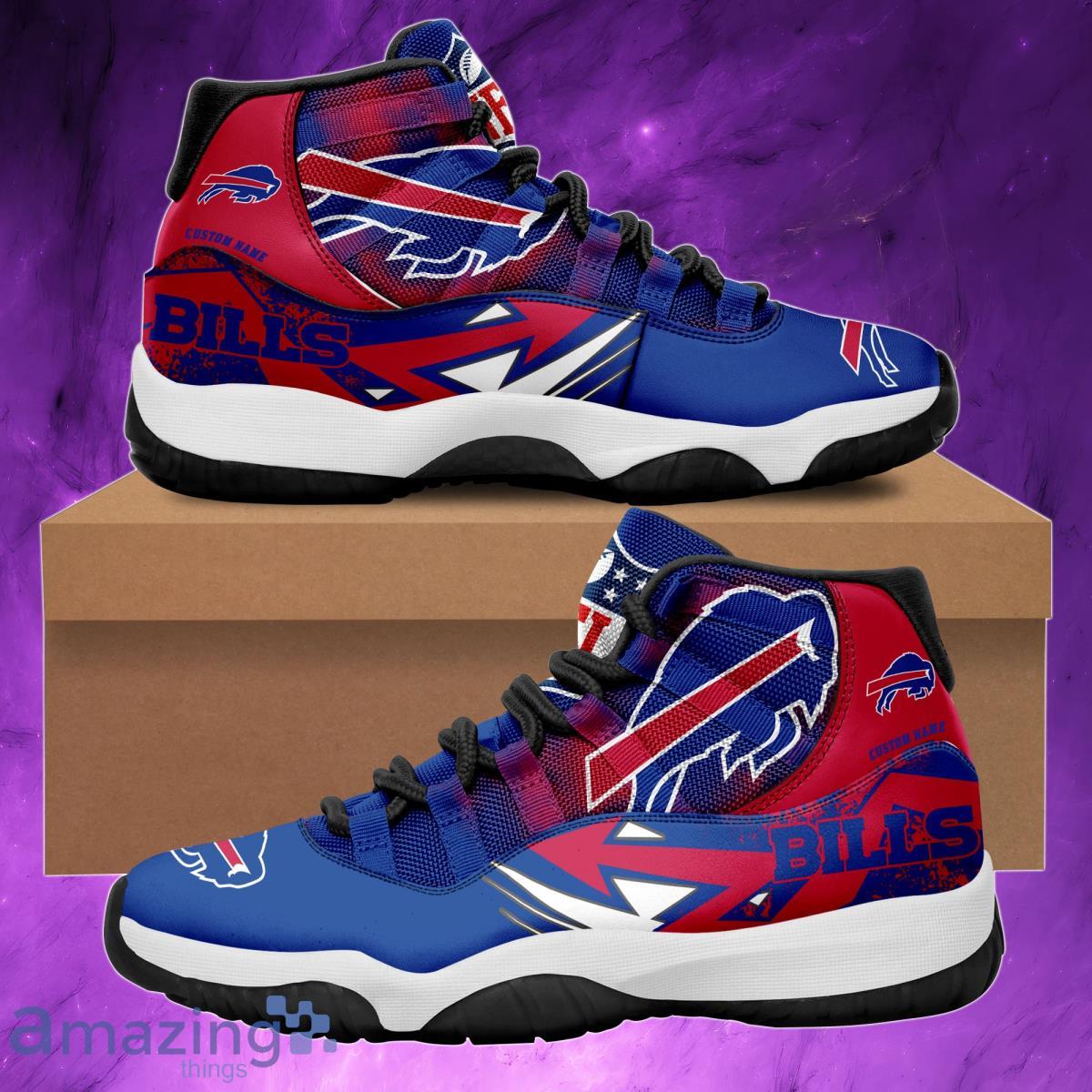 Buffalo Bills NFL Custom Name Air Jordan 11 Sneakers Shoes For
