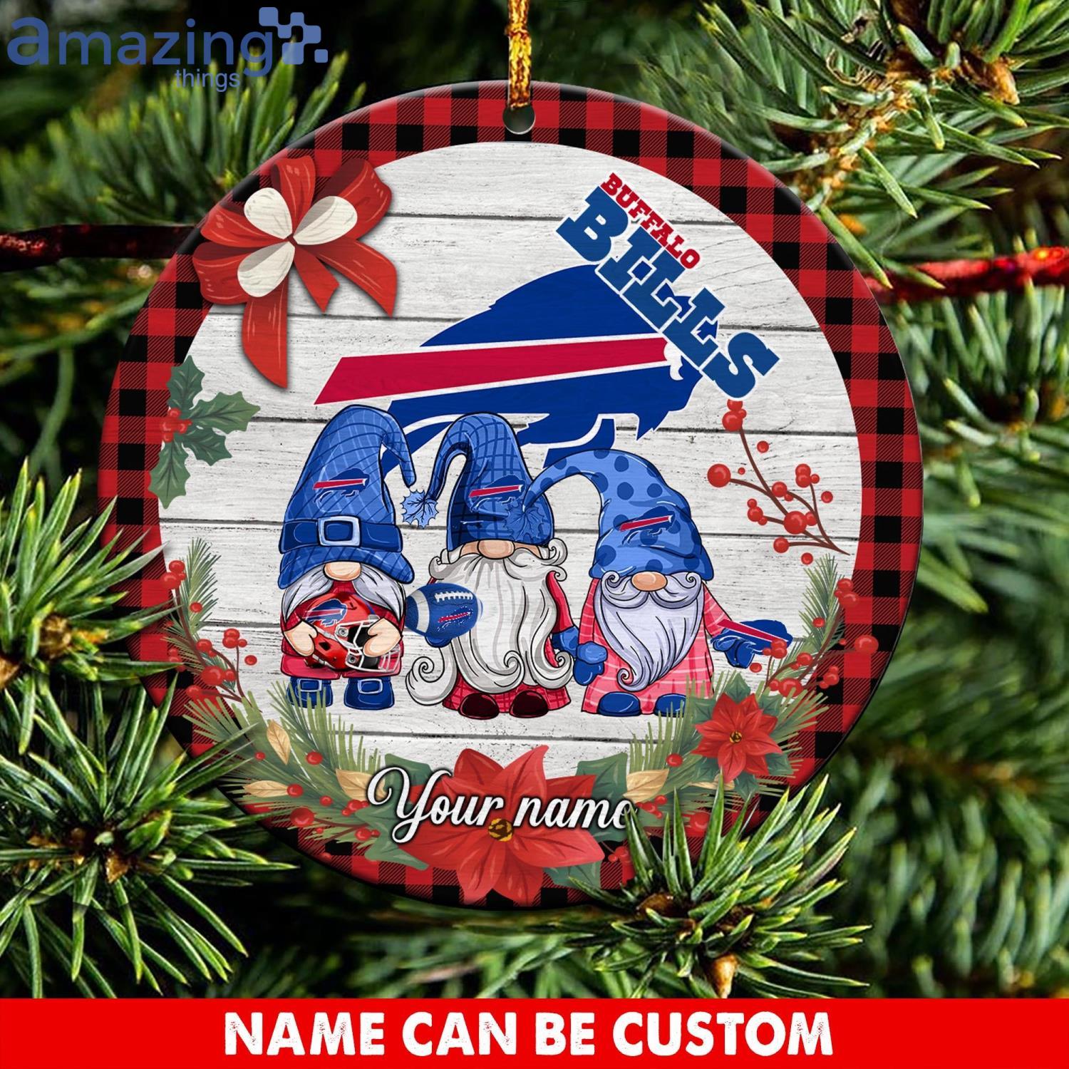 Buffalo Bills NFL Cute Gnome Christmas Ornament Custom Name Product Photo 1