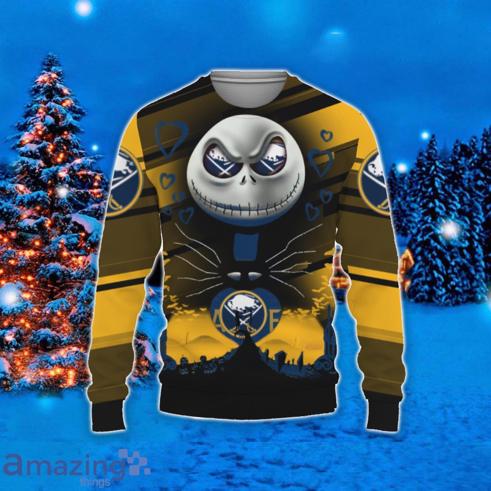 Buffalo Sabres Jack Skellington 2023 Ugly Christmas Sweater Christmas Gift image Buffalo Sabres Jack Skellington 2023 Ugly Christmas Sweater Christmas Gift Product Photo 2