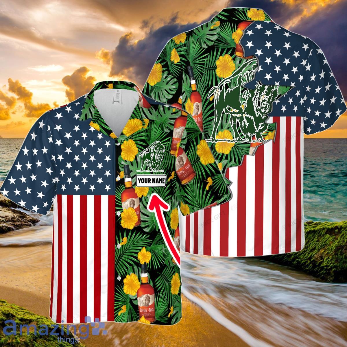 Buffalo Trace Custom Name Hawaiian Shirt Unique Gifts For Men And Women Product Photo 1