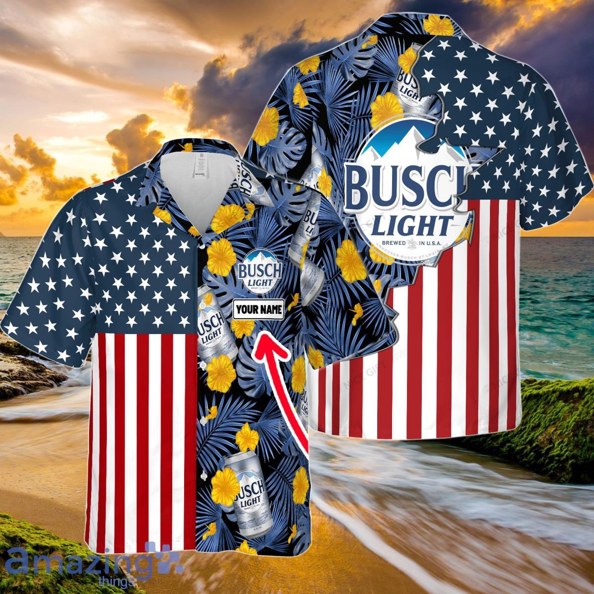 Busch Light Custom Name Hawaiian Shirt Great Gifts For Men And Women Product Photo 1