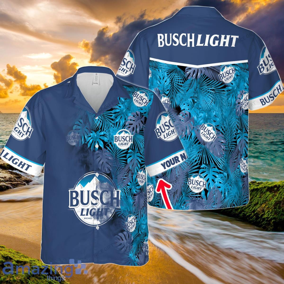 Busch Light Custom Name Hawaiian Shirt Product Photo 1