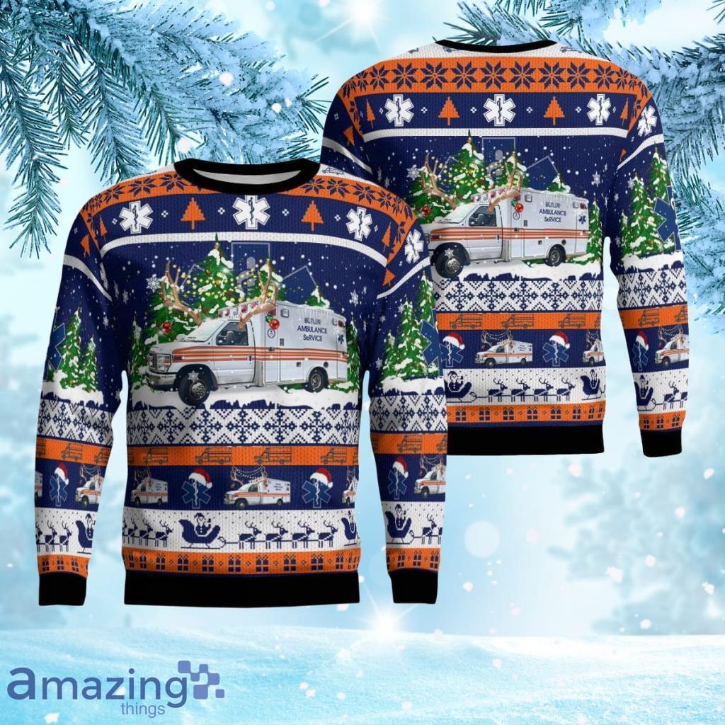 Butler Ambulance Service, Butler, Pennsylvania Christmas Aop Sweater Product Photo 1 Butler Ambulance Service, Butler, Pennsylvania Christmas Aop Sweater Product Photo 1