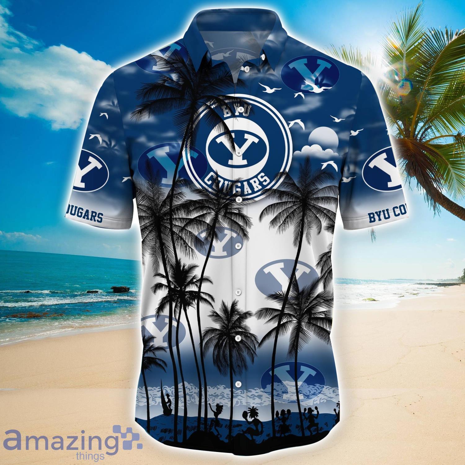BYU Cougars 2023 Trending Aloha Hawaiian Shirt Summer Gift For Beach Lover image BYU Cougars 2023 Trending Aloha Hawaiian Shirt Summer Gift For Beach Lover Product Photo 2