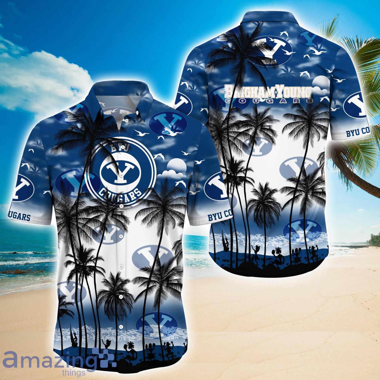 BYU Cougars 2023 Trending Aloha Hawaiian Shirt Summer Gift For Beach Lover Product Photo 1 BYU Cougars 2023 Trending Aloha Hawaiian Shirt Summer Gift For Beach Lover Product Photo 1
