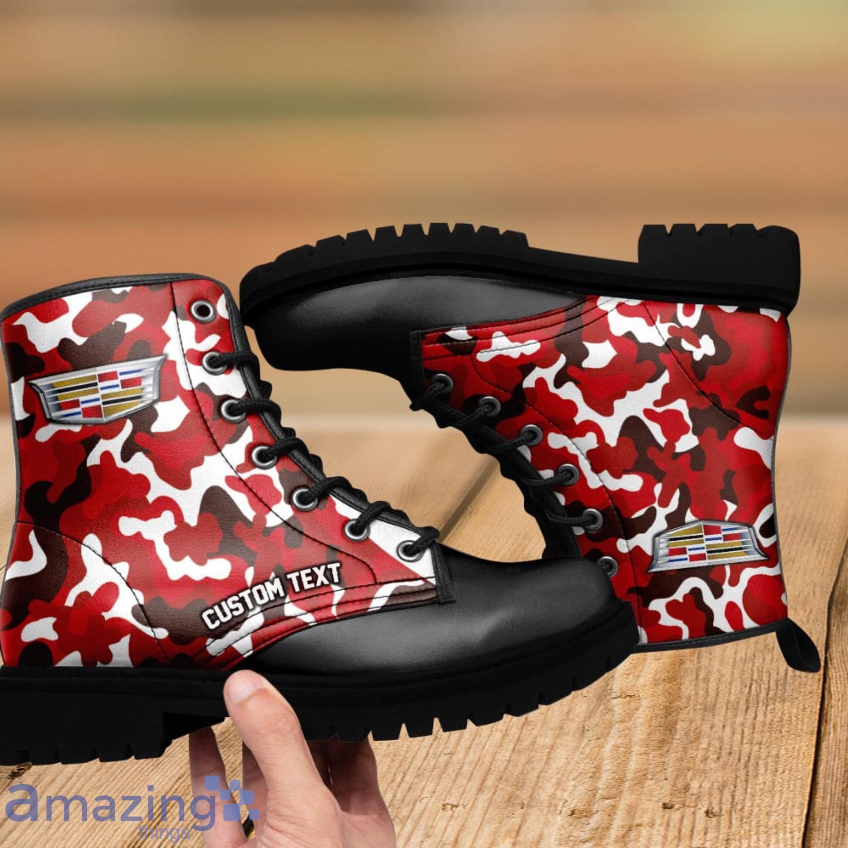 Cadillac Lace Up Custom Name Any Logo Car Model Or Sport Team Leather Boots Gift For Fans image Cadillac Lace Up Custom Name Any Logo Car Model Or Sport Team Leather Boots Gift For Fans Product Photo 5