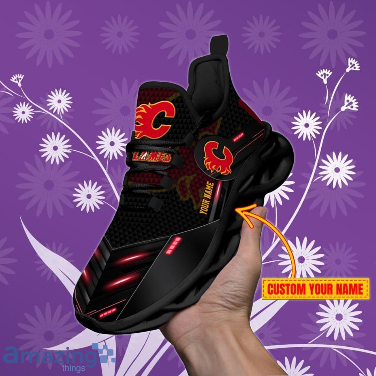 Calgary Flames Personalized NHL Sport Black Max Soul Shoes Style Gift For Fans Product Photo 1