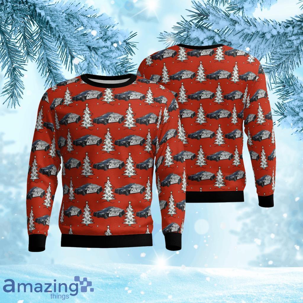 California Costa Mesa Police Car Christmas Ugly Sweater 3D Product Photo 1