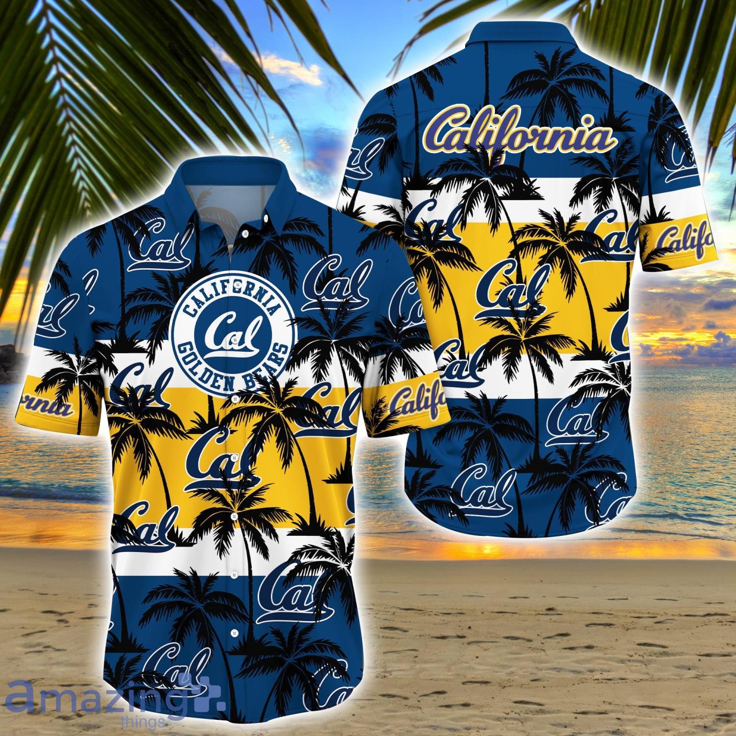 California Golden Bears All Over Print Logo And Coconut Trending Summer Gift Aloha Hawaiian Shirt Product Photo 1