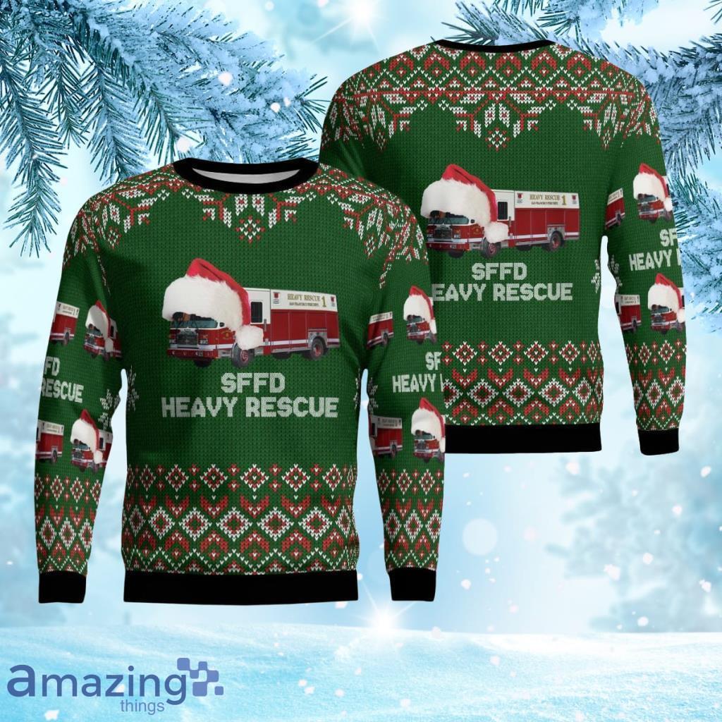 California San Francisco Fire Department Heavy Rescue 1 Aop Ugly Sweater 3D Gift For Men And Women Product Photo 1