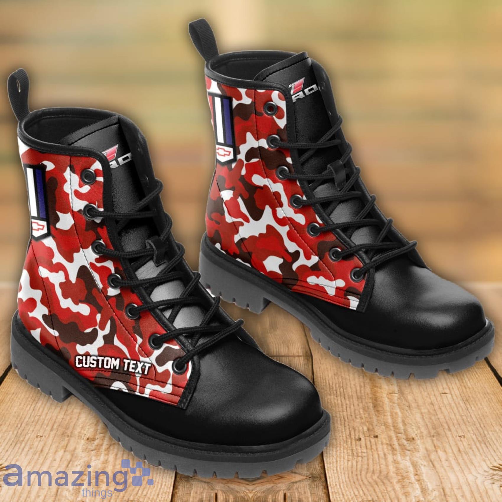 Camaro Zl1 Lace Up Custom Name Any Logo Car Model Or Sport Team Leather Boots Gift For Fans image Camaro-Zl1 Lace Up Custom Name Any Logo Car Model Or Sport Team Leather Boots Gift For Fans Product Photo 4