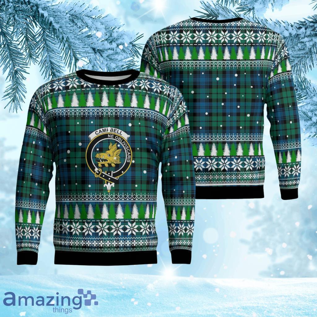 Campbell Ancient Crest Tartan Christmas Ugly Sweater 3D Gift For Men And Women Product Photo 1