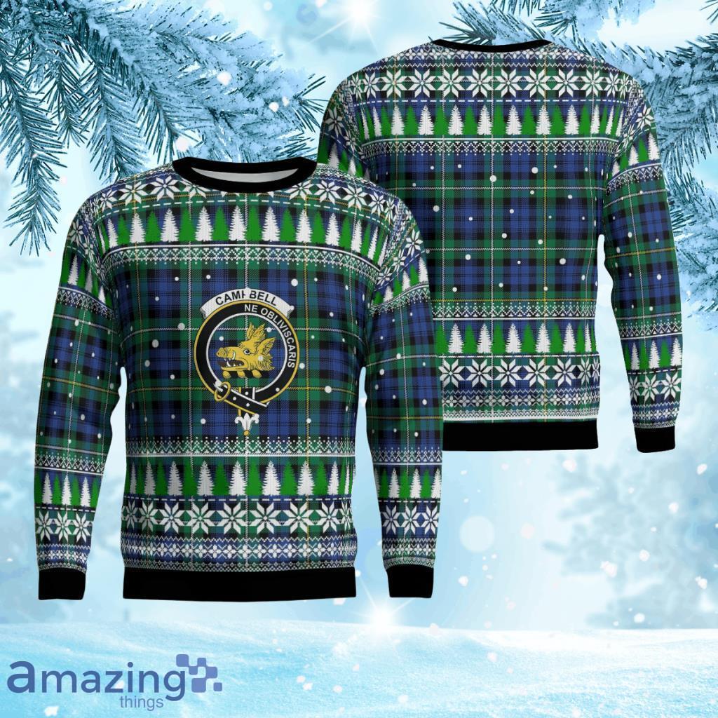 Campbell Argyll Ancient Crest Tartan Christmas Ugly Sweater 3D Gift For Men And Women Product Photo 1