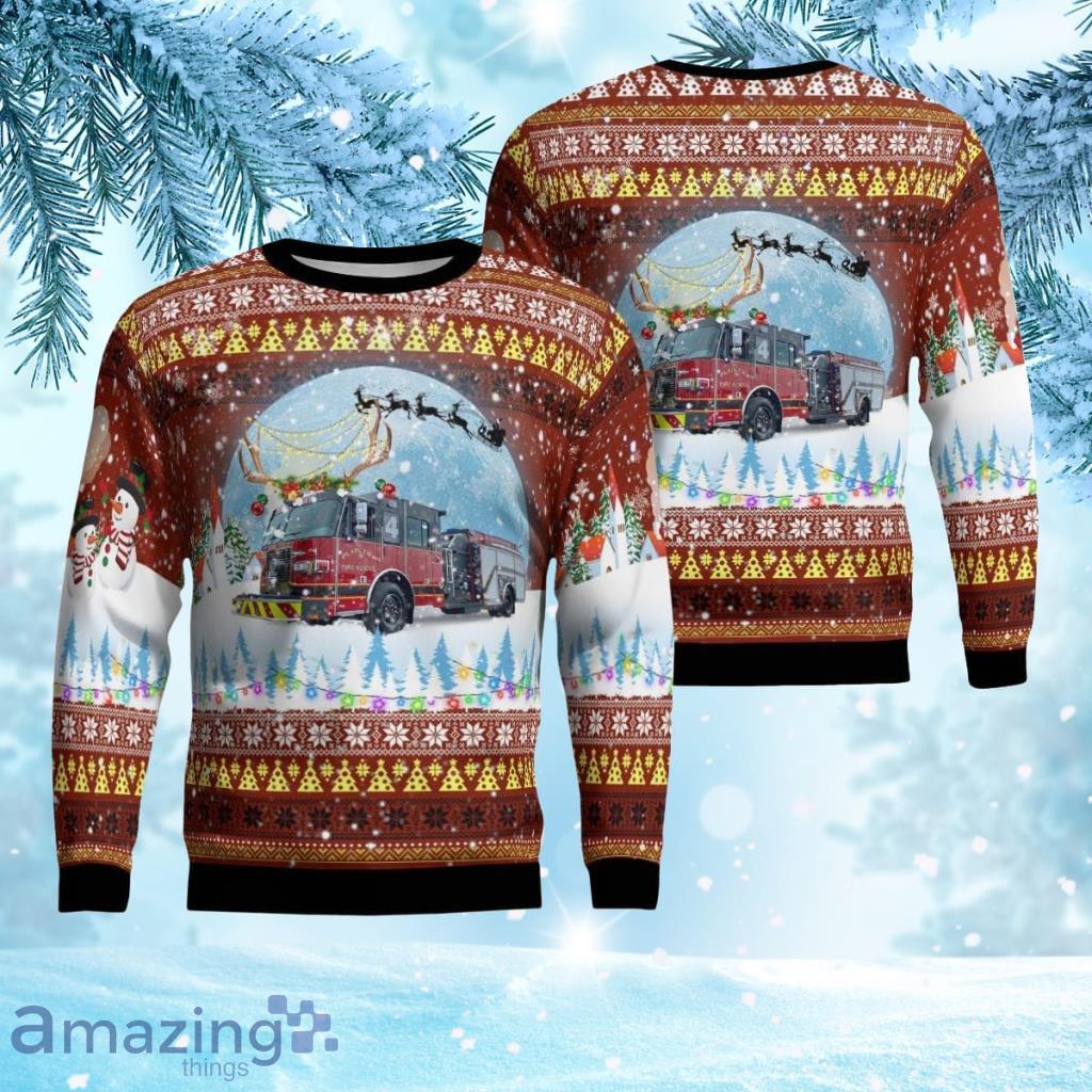 Canton, Ohio, Plain Township Fire & Rescue-Stark County, Ohio Aop Ugly Sweater 3D Gift For Men And Women Product Photo 1