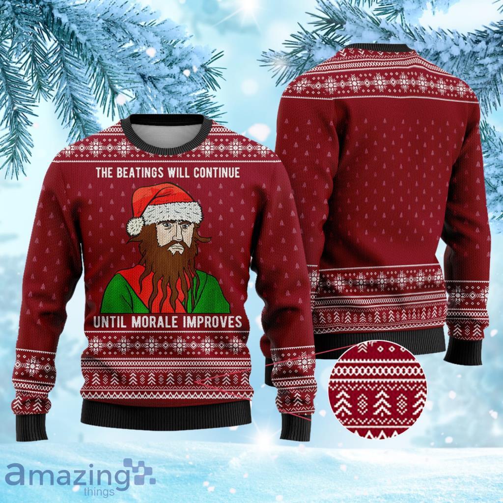 Cardinal Red The Beatings Blackbeard Ugly Christmas Sweater Gift For Men And Women Product Photo 1