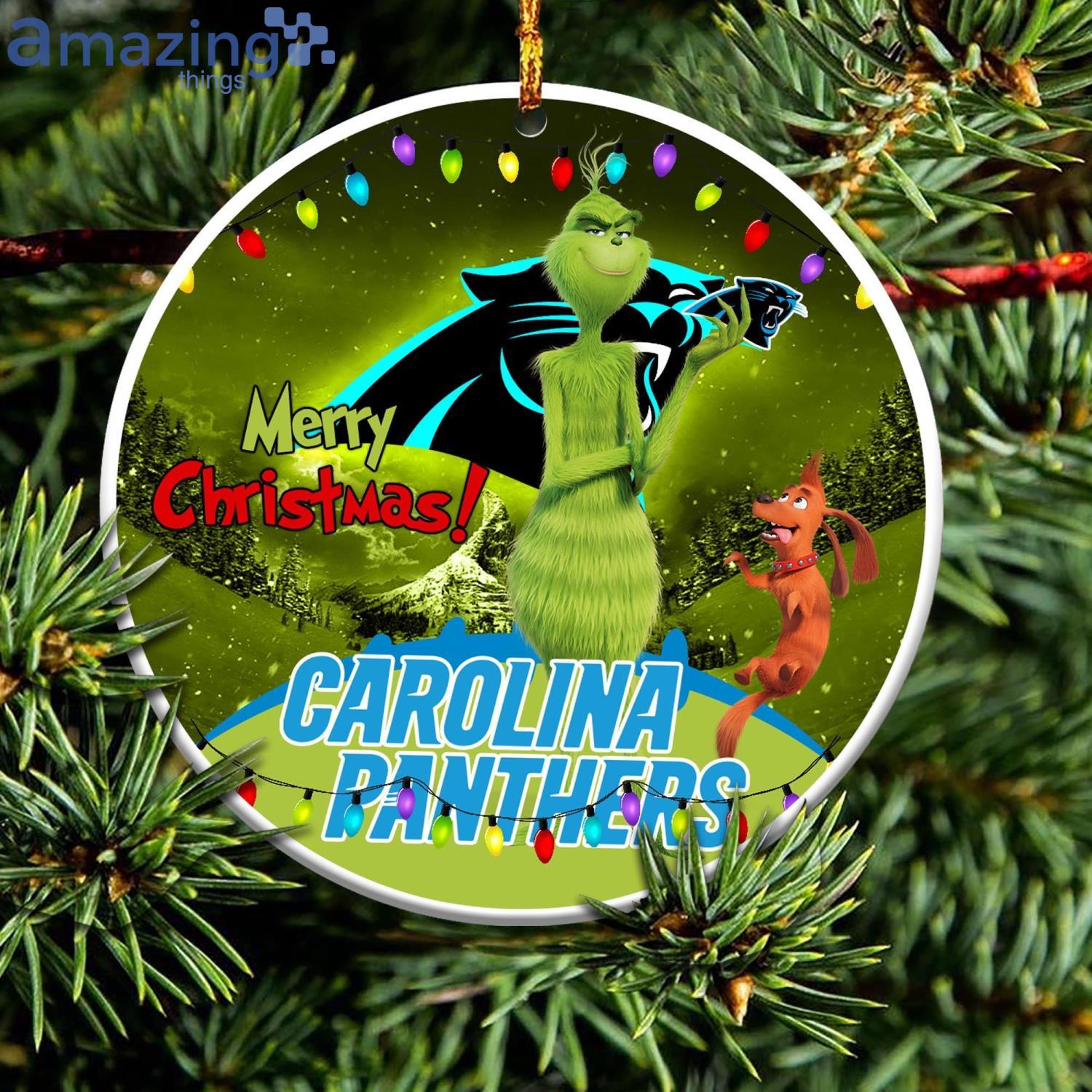 Carolina Panthers NFL Funny Grinch Christmas Ornaments Product Photo 1