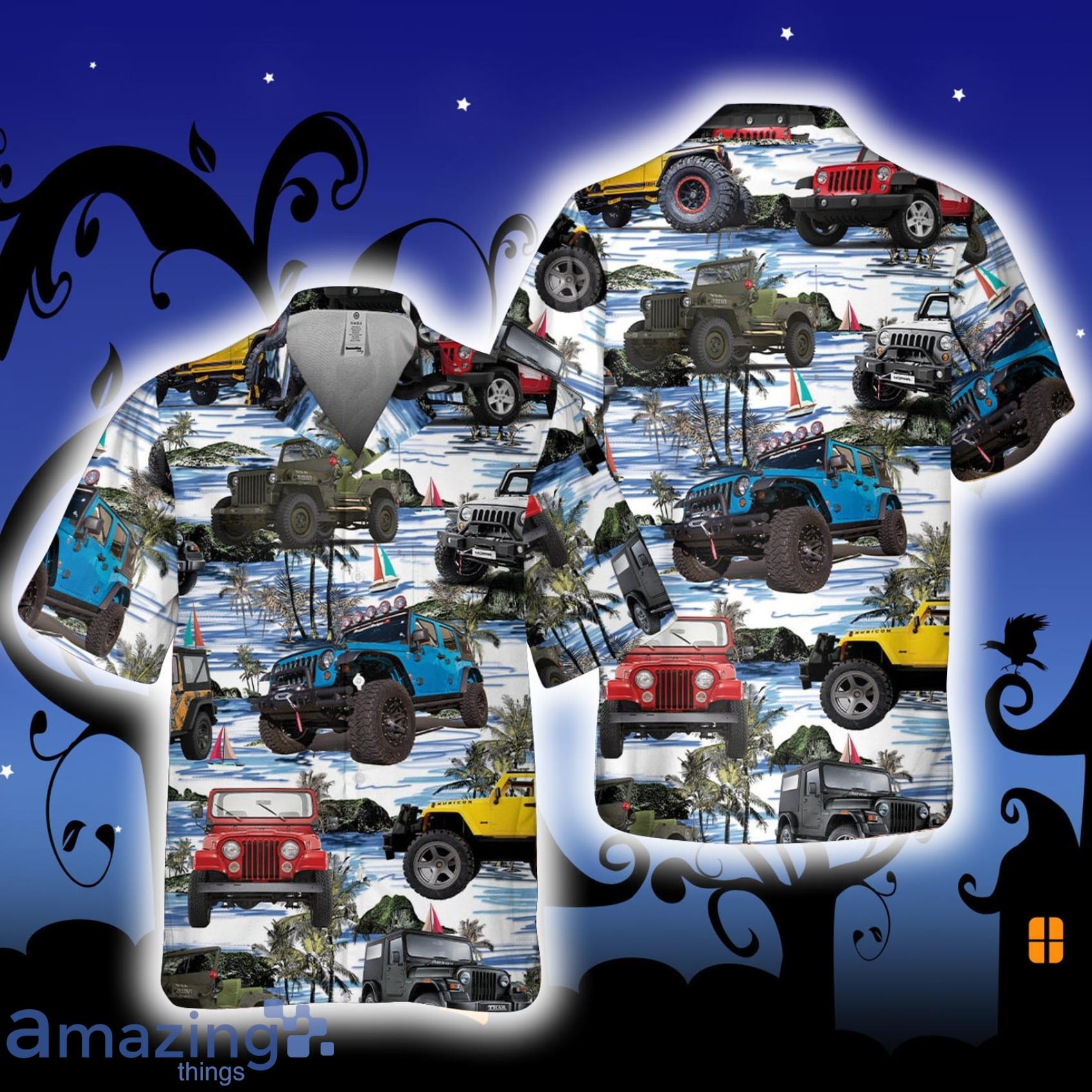 Cars Vacation Team Tropical Palm Tree Short Sleeve Hawaiian Shirt Product Photo 1