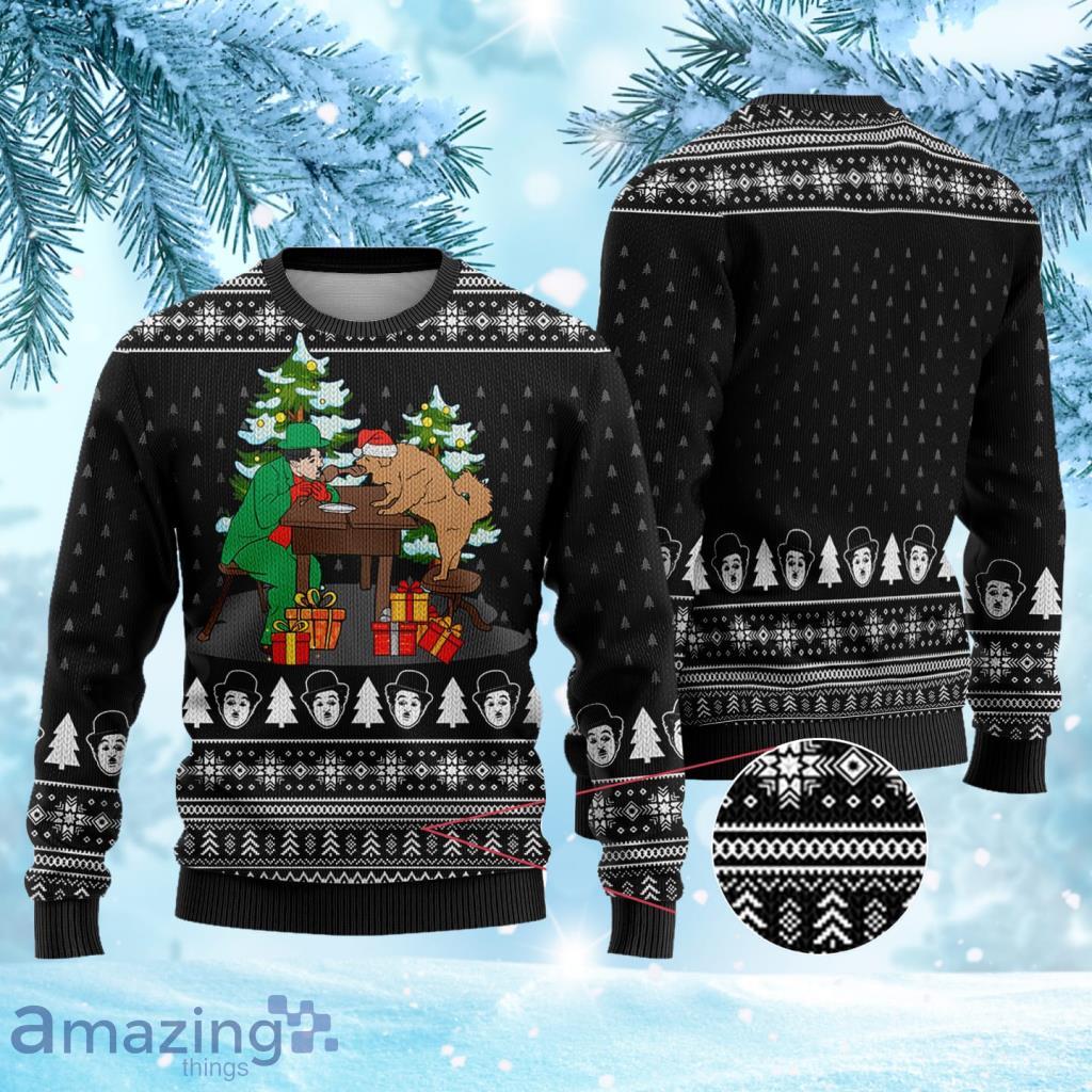 Charles Chaplin The Gold Rush Ugly Christmas Sweater Black Gift For Men And Women Product Photo 1