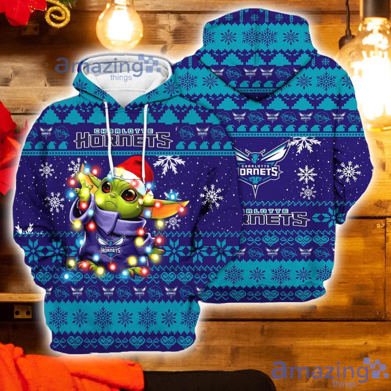 Charlotte Hornets Baby Yoda Star Wars Lover 3D Hoodie Christmas Gift For Men And Women Product Photo 1