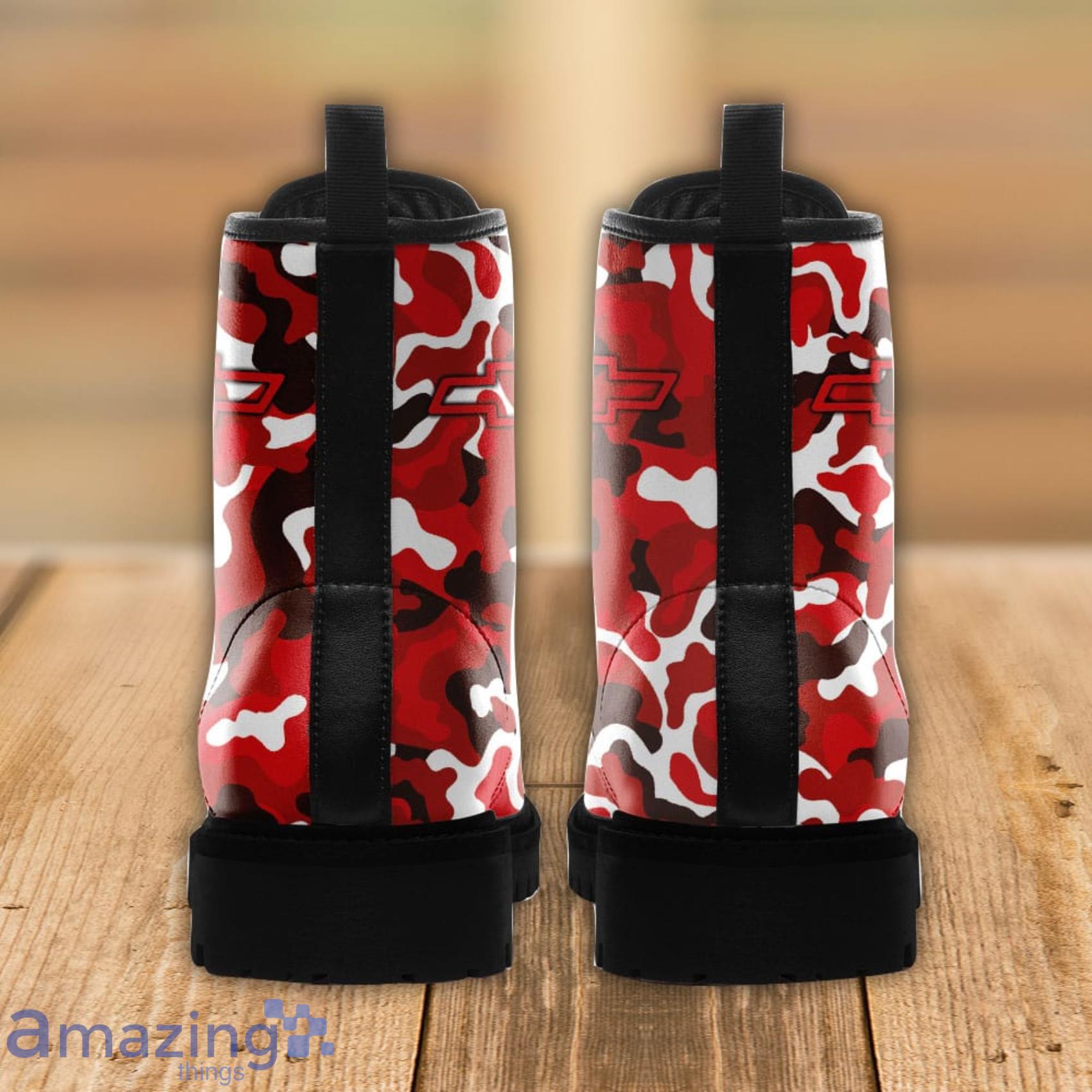 Chevy Racing Lace Up Custom Name Any Logo Car Model Or Sport Team Leather Boots Gift For Fans image Chevy Racing Lace Up Custom Name Any Logo Car Model Or Sport Team Leather Boots Gift For Fans Product Photo 3