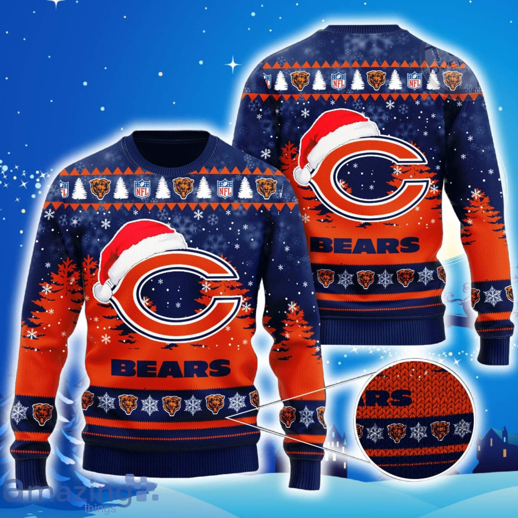 Chicago Bears All Over Print Christmas Knitting Ugly Sweater – NFL Clothes Product Photo 1