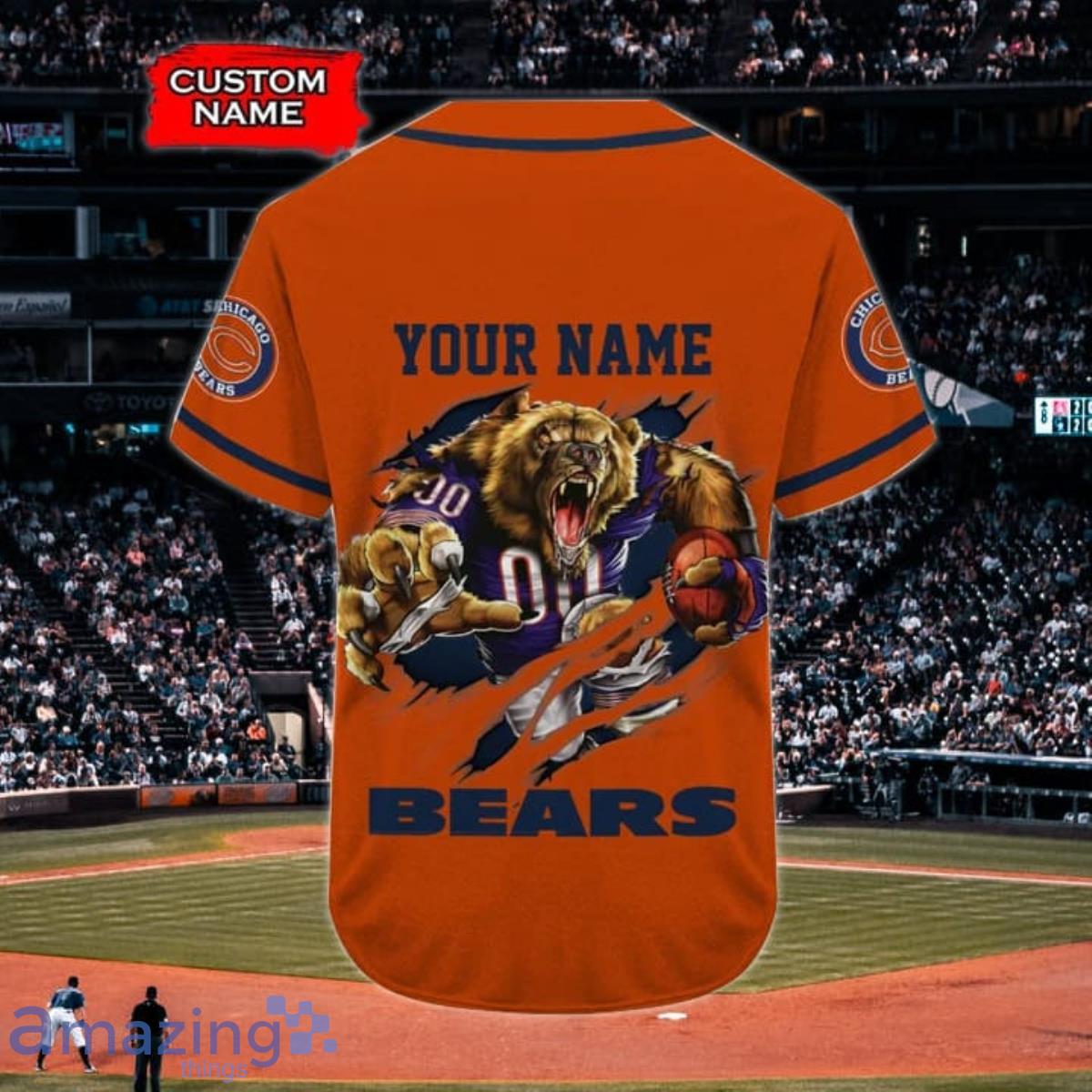 chicago bears baseball tee