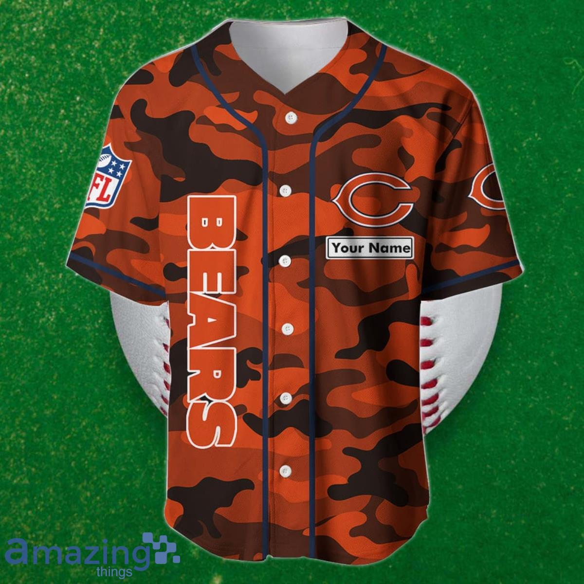 Chicago Bears Custom Name Baseball Jersey NFL Shirt Best Gift For Fans