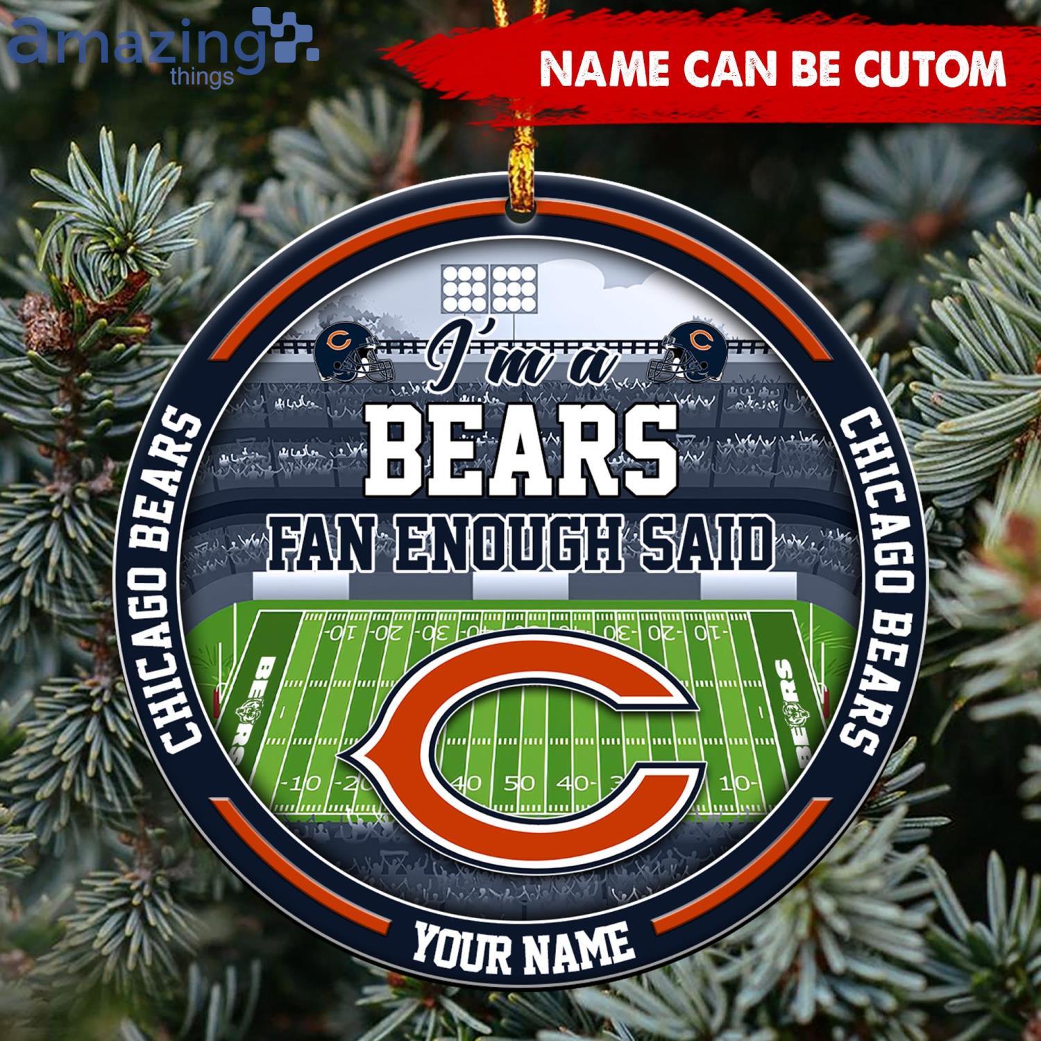 Chicago Bears NFL Let's Go Skull Christmas Ornament Custom Name For Fans