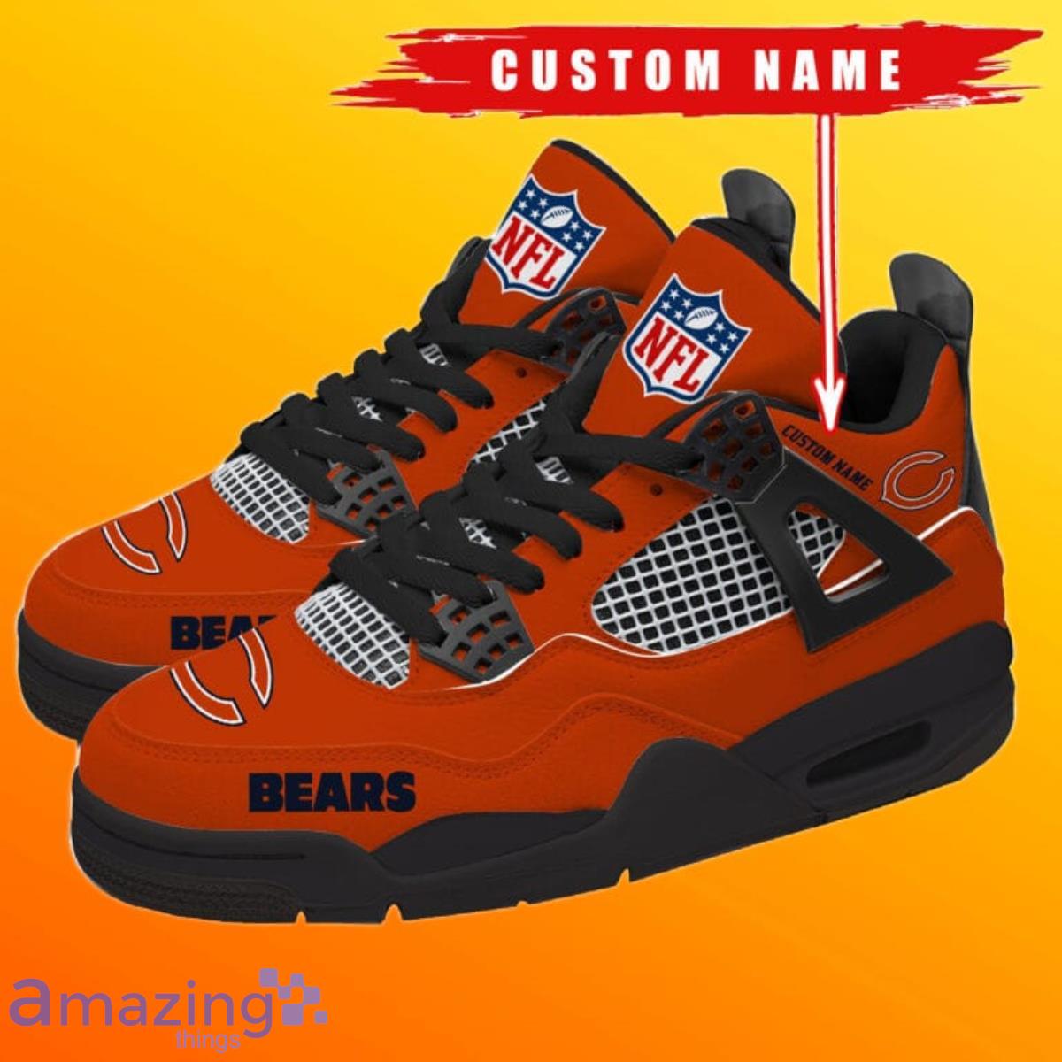 Custom Chicago Bears Air Jordans 11 in orange 3D graphics 