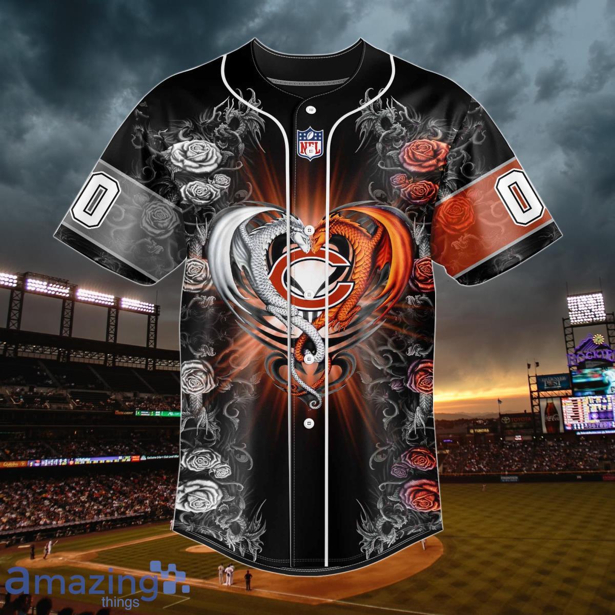 Chicago Bears Personalized Name And Number NFL 3D Baseball Jersey Shirt For  Fans